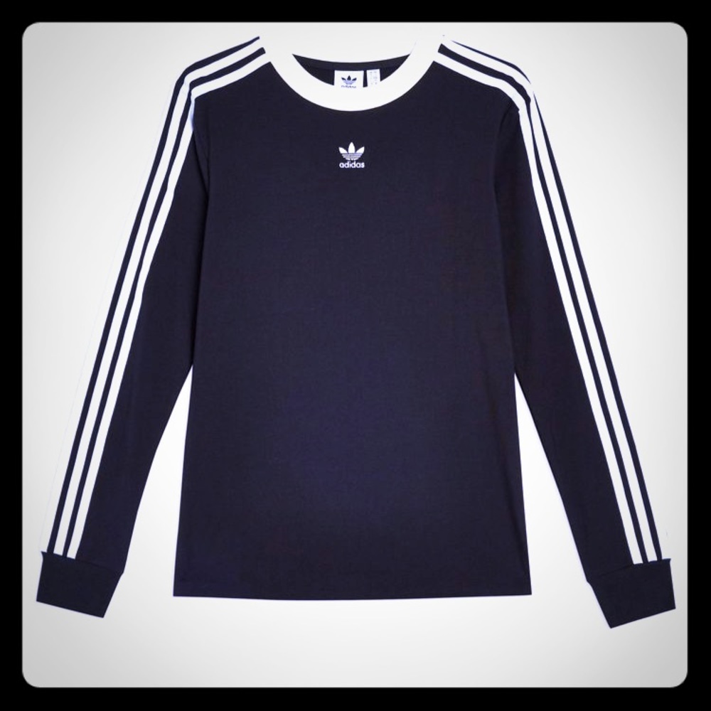 Adidas/black and white/three striped/sweater